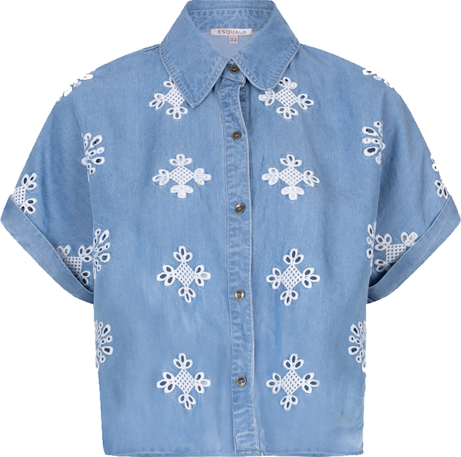 Esqualo Blouse Chambray Blauw