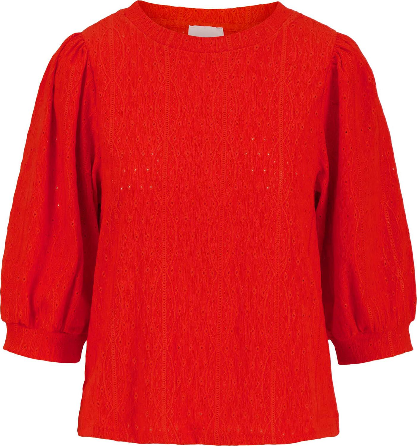 Top met broderie km Rood