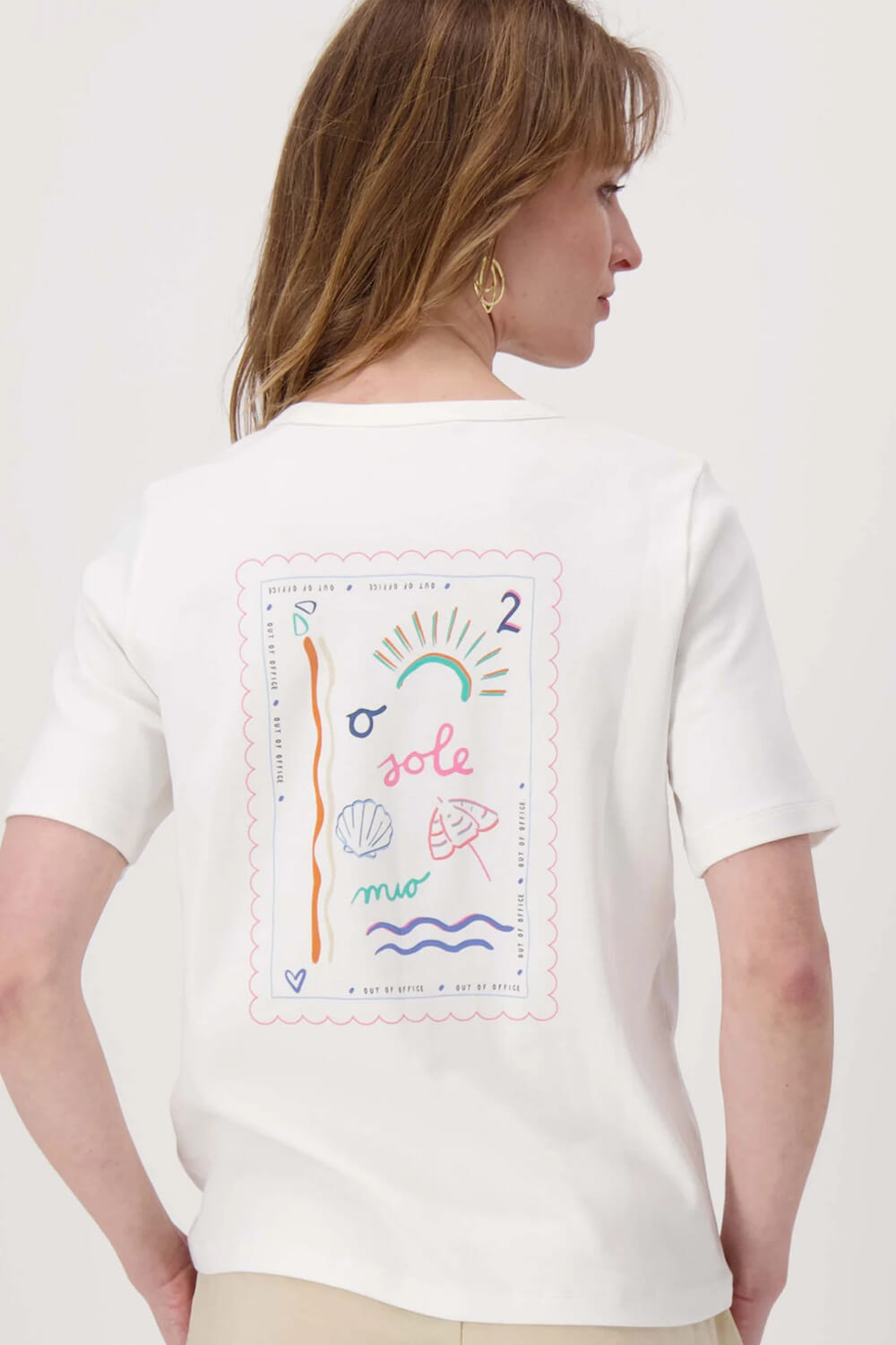 Zusss T shirt met geplaatste print Wit