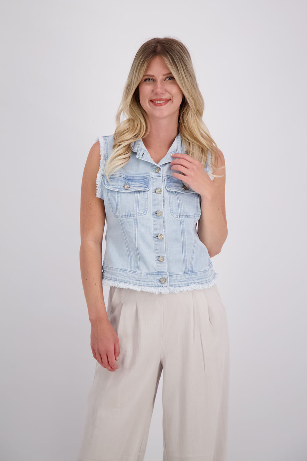 Florez Gilet Ginny Aztec Blauw