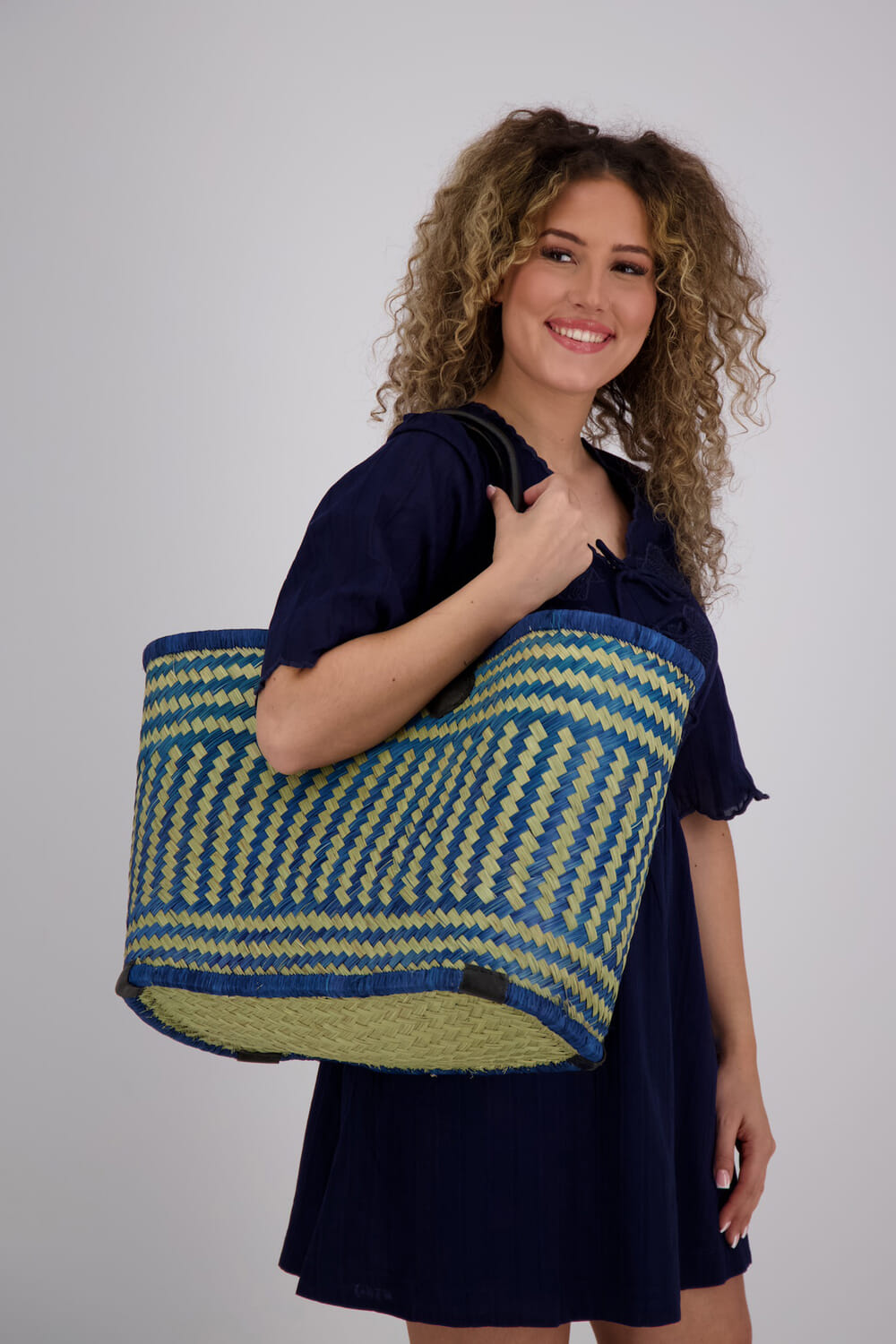 Bomont Rieten Mand Blauw