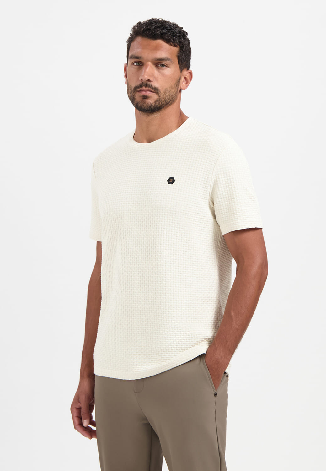 No Excess T-Shirt Relief Jacquard Bl Grijs