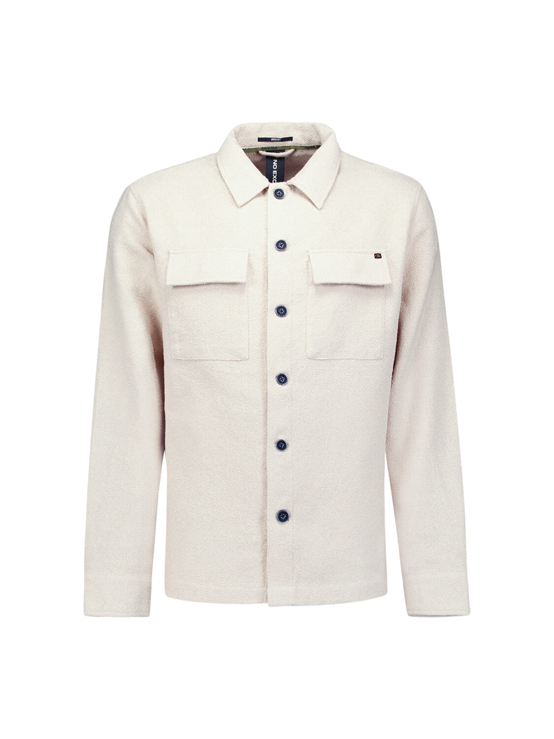 No Excess Overshirt Full Button Stretch Grijs