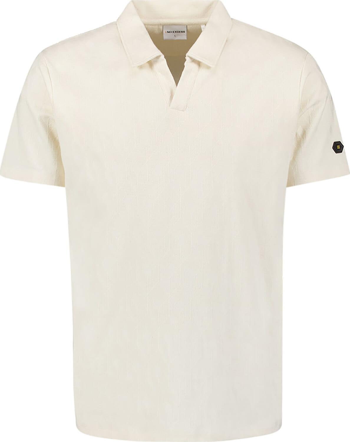 No Excess Polo V Solid Terry Jacquard Wit