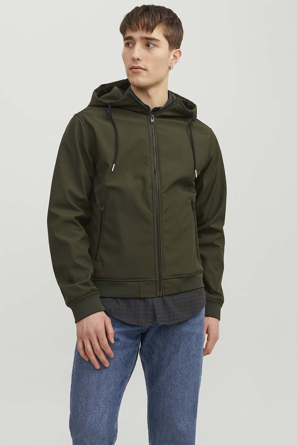 Jack & Jones Softshell Jas Basic Hooded Groen