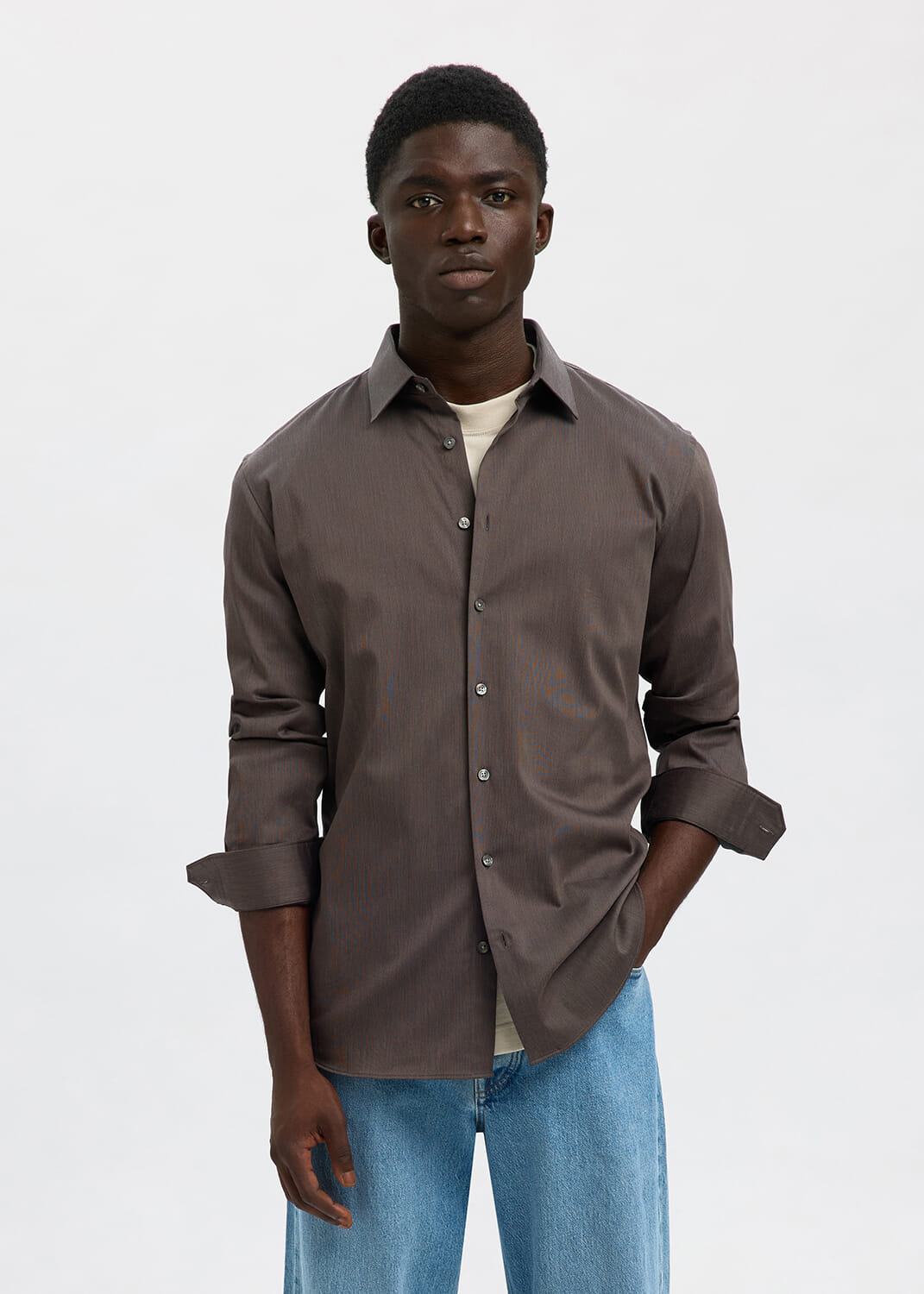 Selected Homme Overhemd Performance Beige