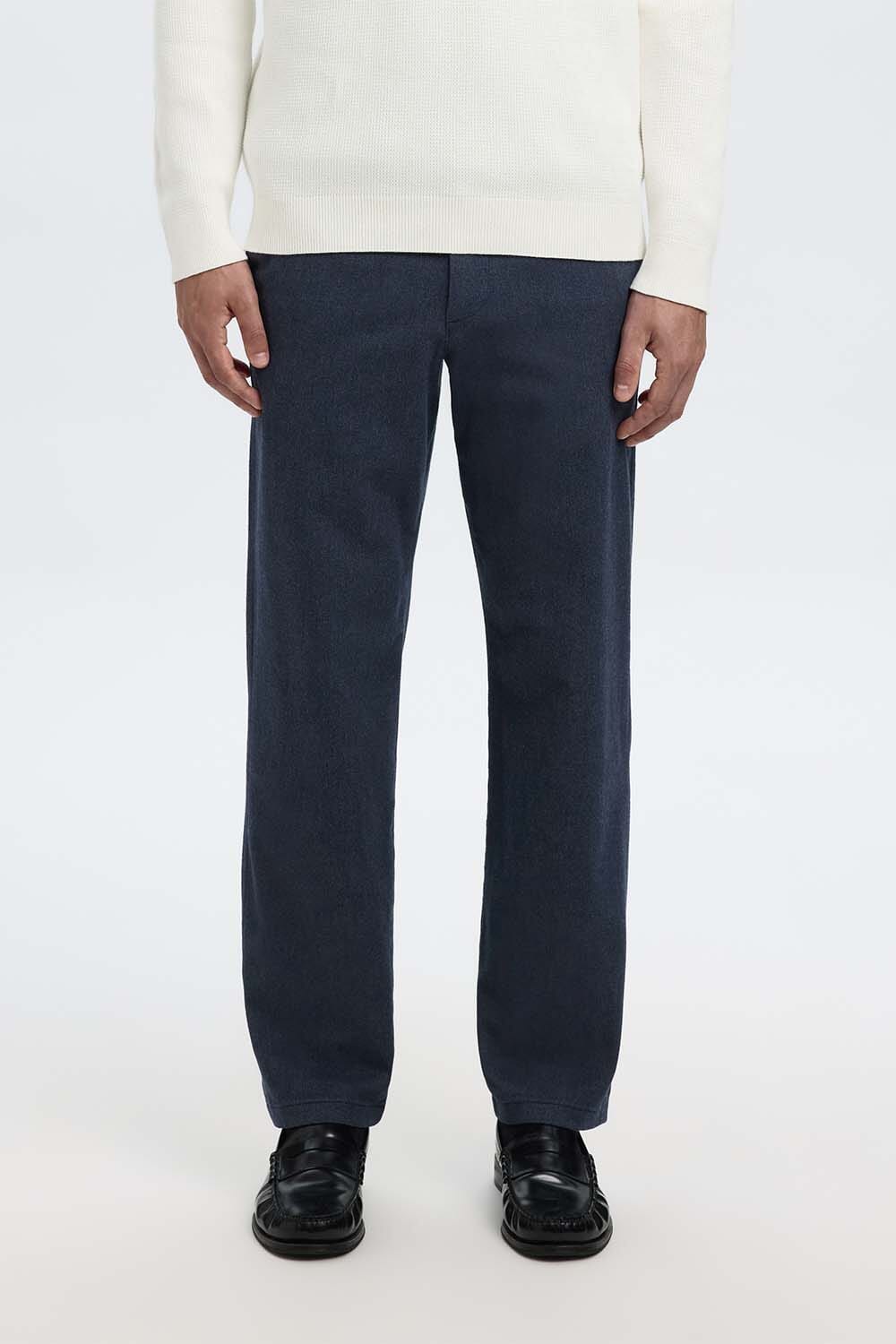 Selected Homme Pantalon Miles Brushed Straight Fit Blauw