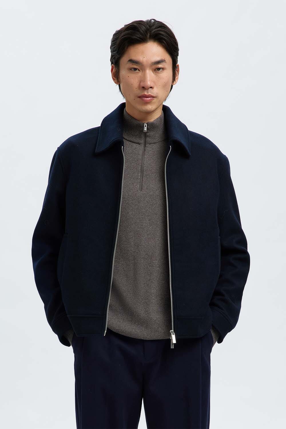 Selected Homme overshirt Philip Lano Blauw