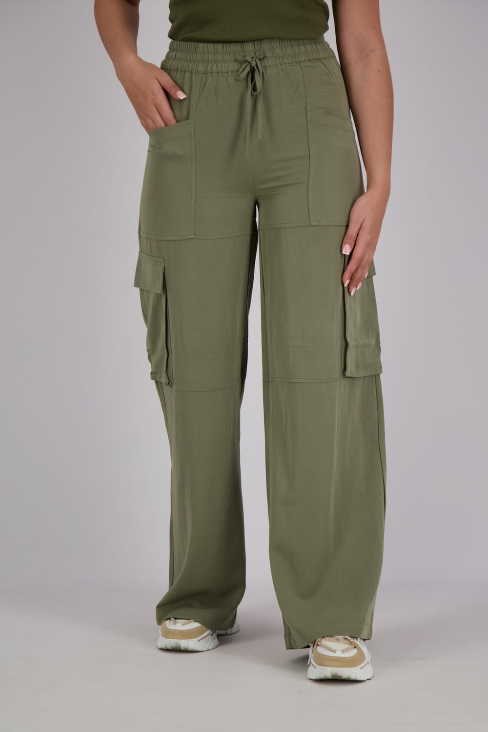 Co'couture Pantalon Ella Cargo Groen
