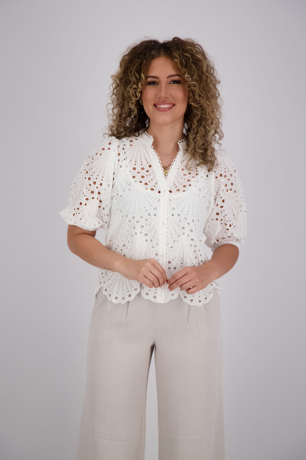 Co'couture Blouse Naya Anglaise Wit