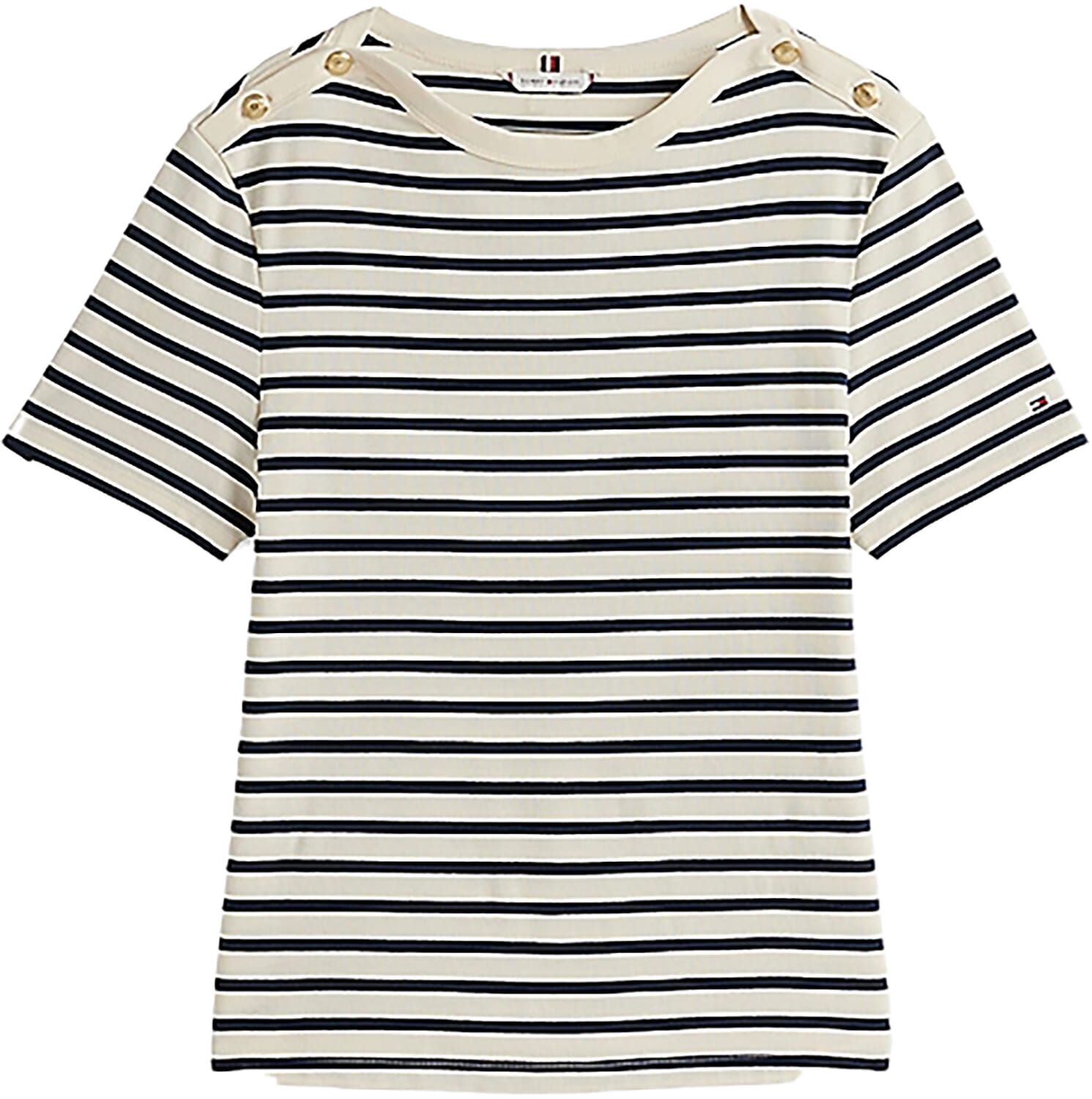 T-shirt Stripe Gold Blauw