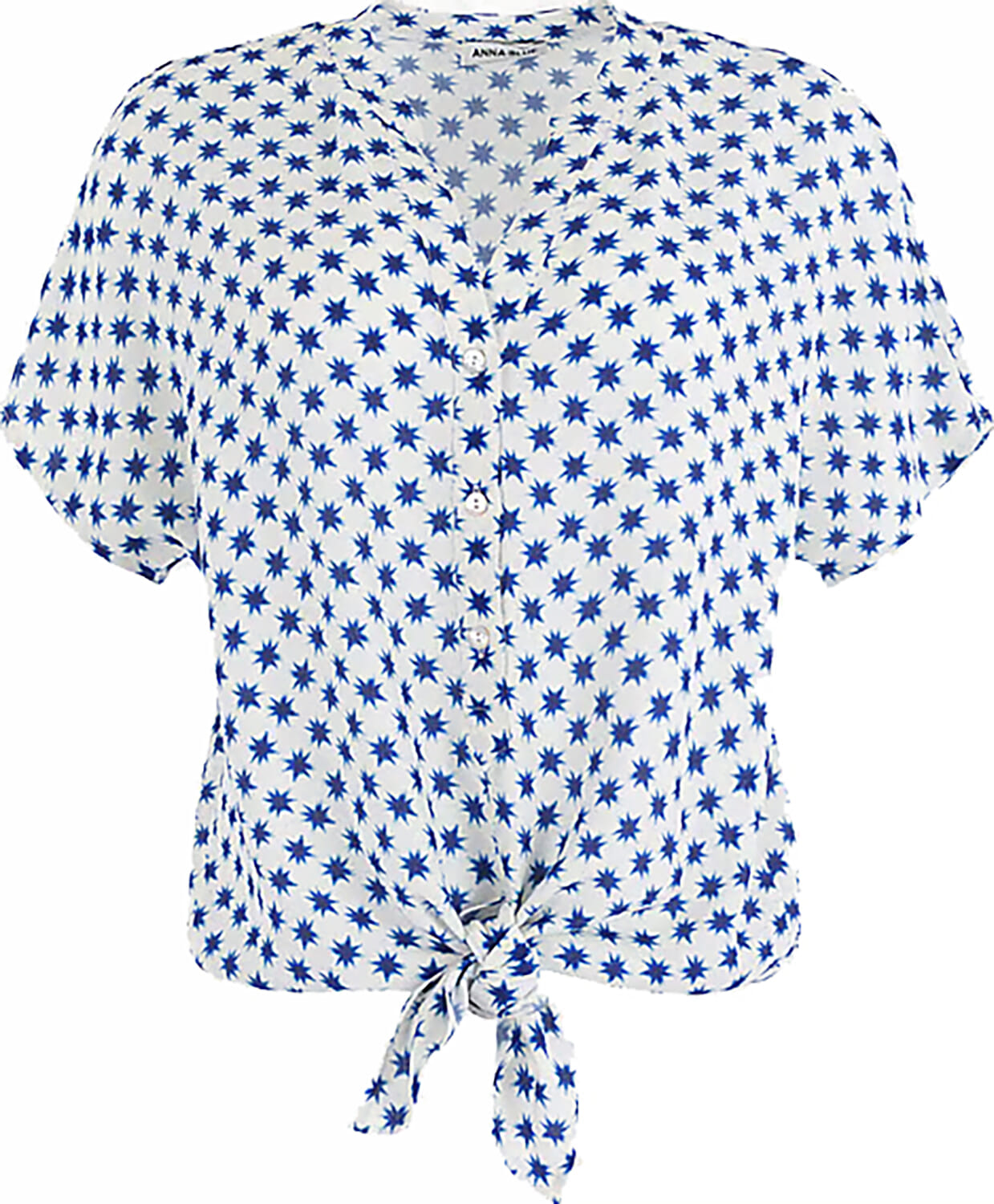 Anna Blue Top Rix Wit
