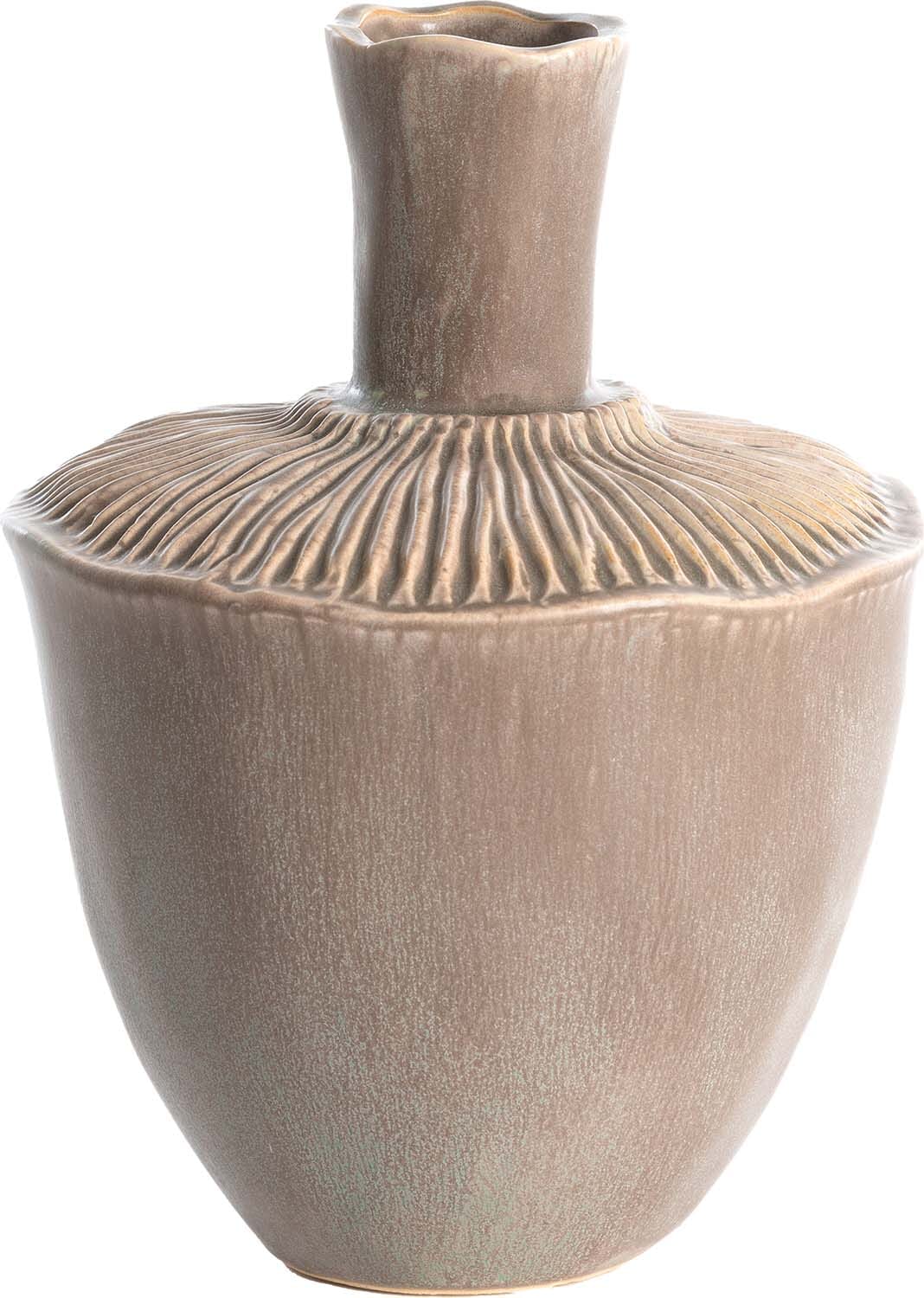 Bomont Collection Vaas Deco NEIRA Ø16X22 Cm Matt Brown-Gre Bruin
