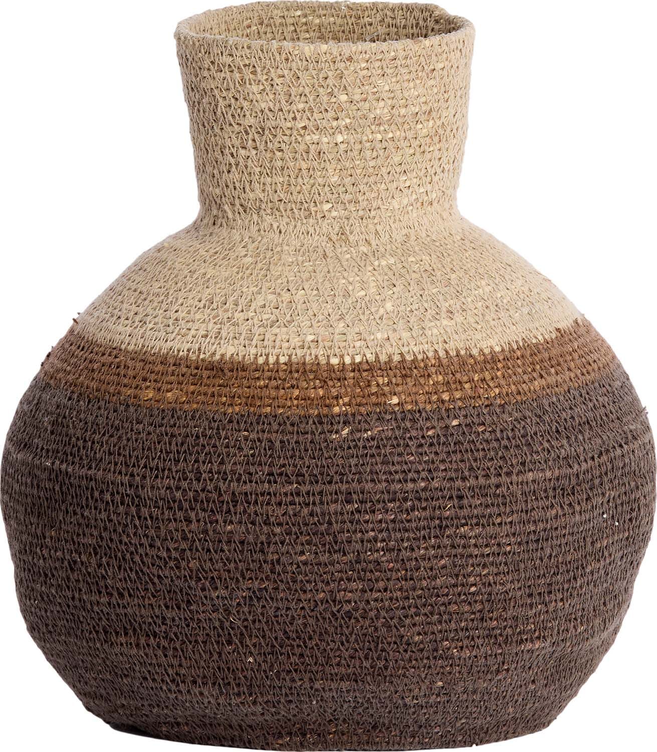 Bomont Collection Basket BISIRA Ø23,5X27 Cm  Seagrass Natural+Brown Bruin