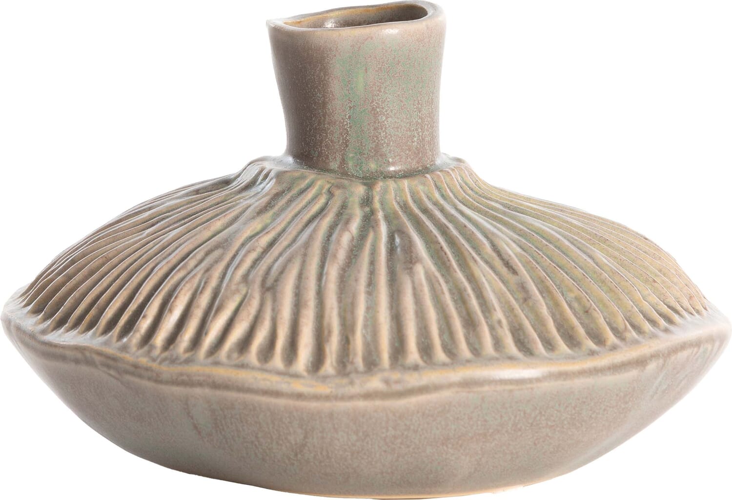 Bomont Collection Vaas Deco NEIRA Ø15X9 Cm Matt Brown-Grey Bruin