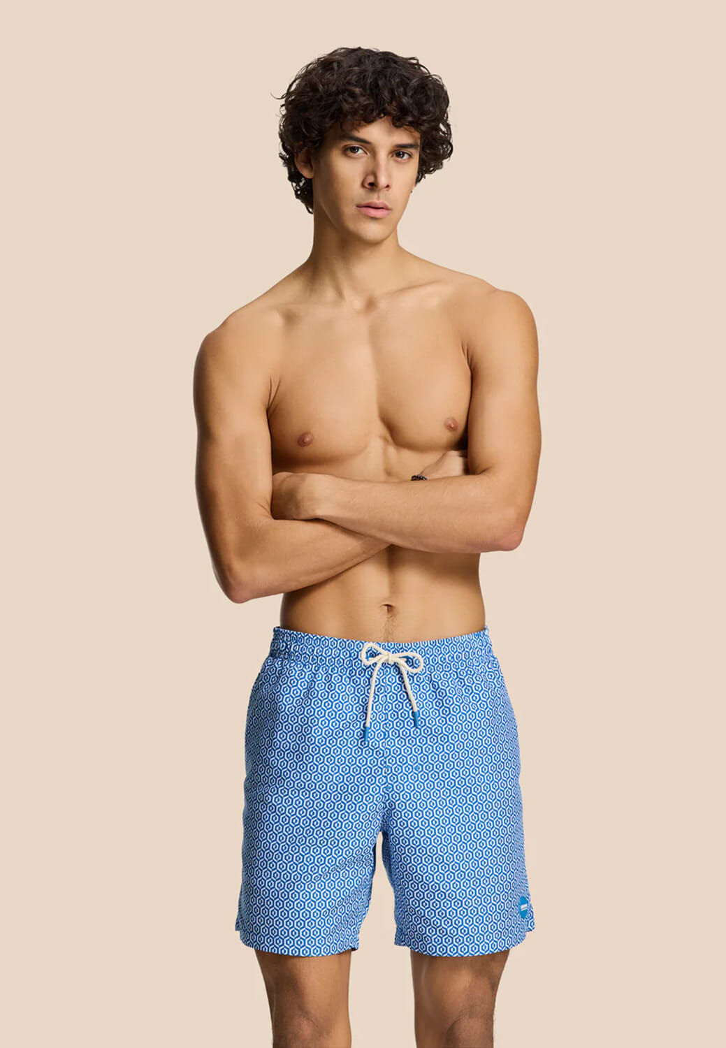 Shiwi men mike swim shorts geo tile Blauw
