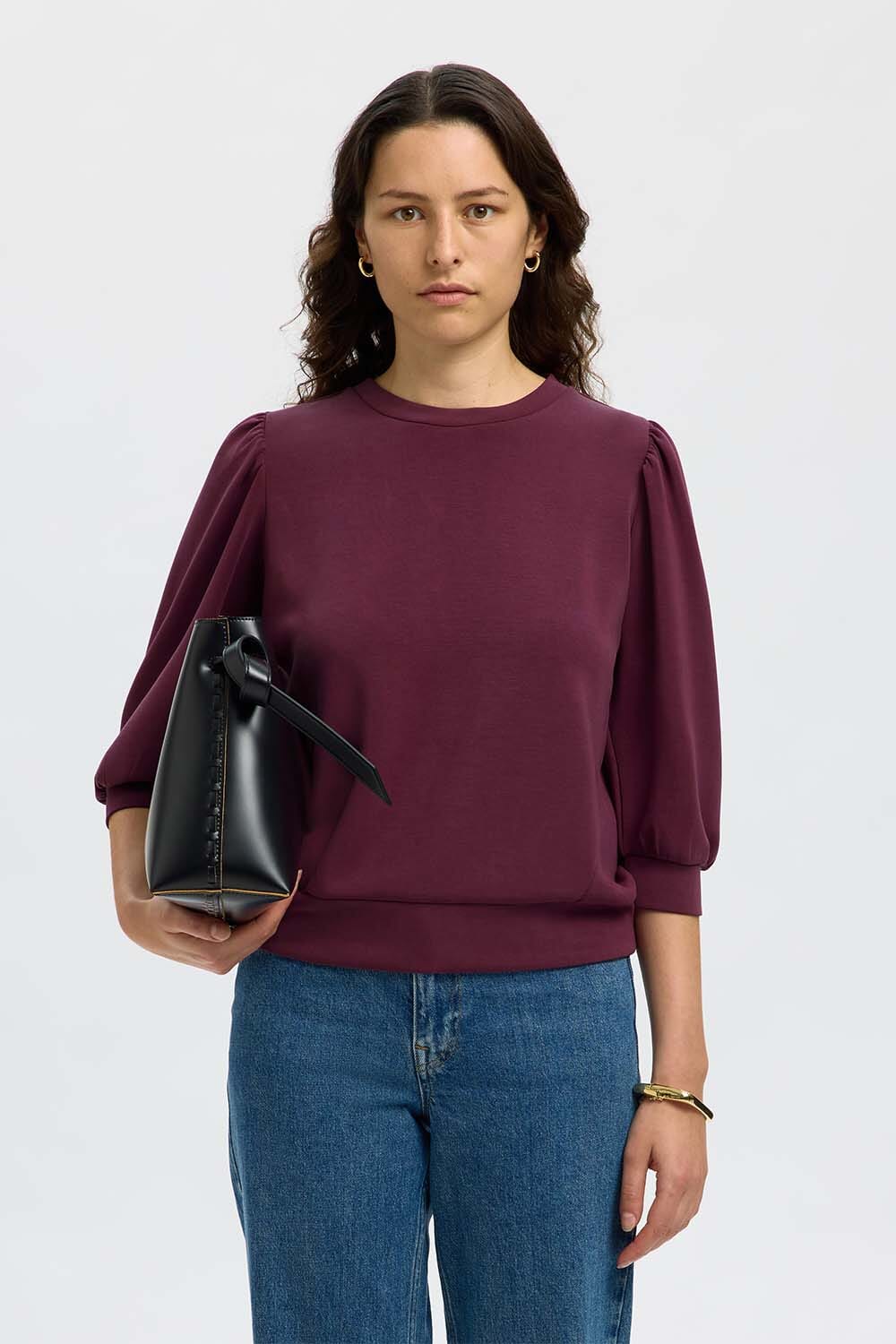 Selected Femme Blouse Tenny 3/4 Mouw Rood
