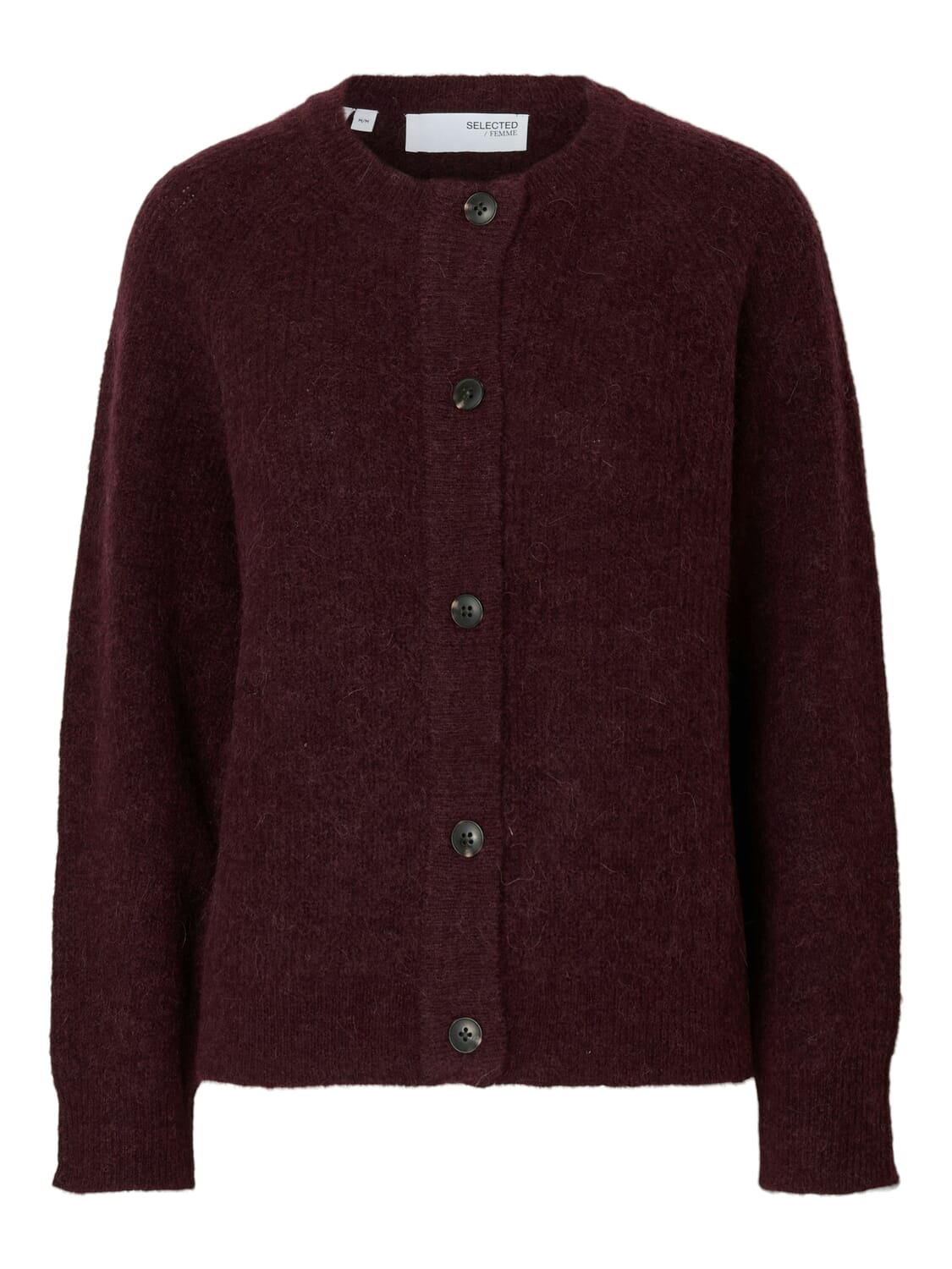 Selected Femme Vest Kort Lulu Gebreid Rood