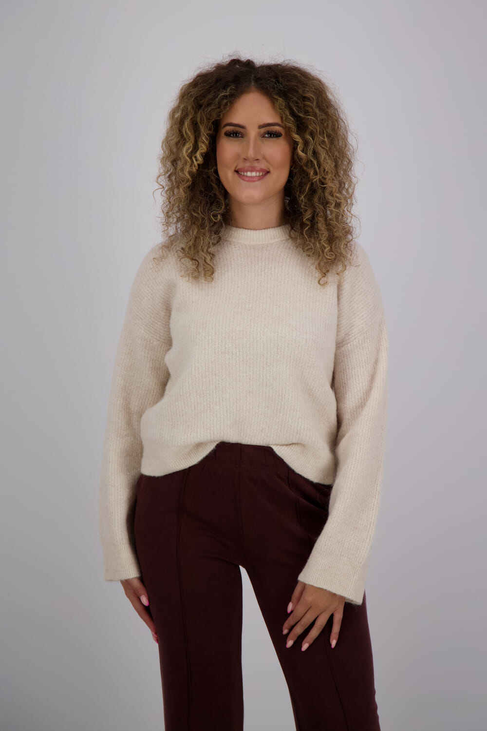 Selected Femme Trui Sia Ras Gebreid Wit