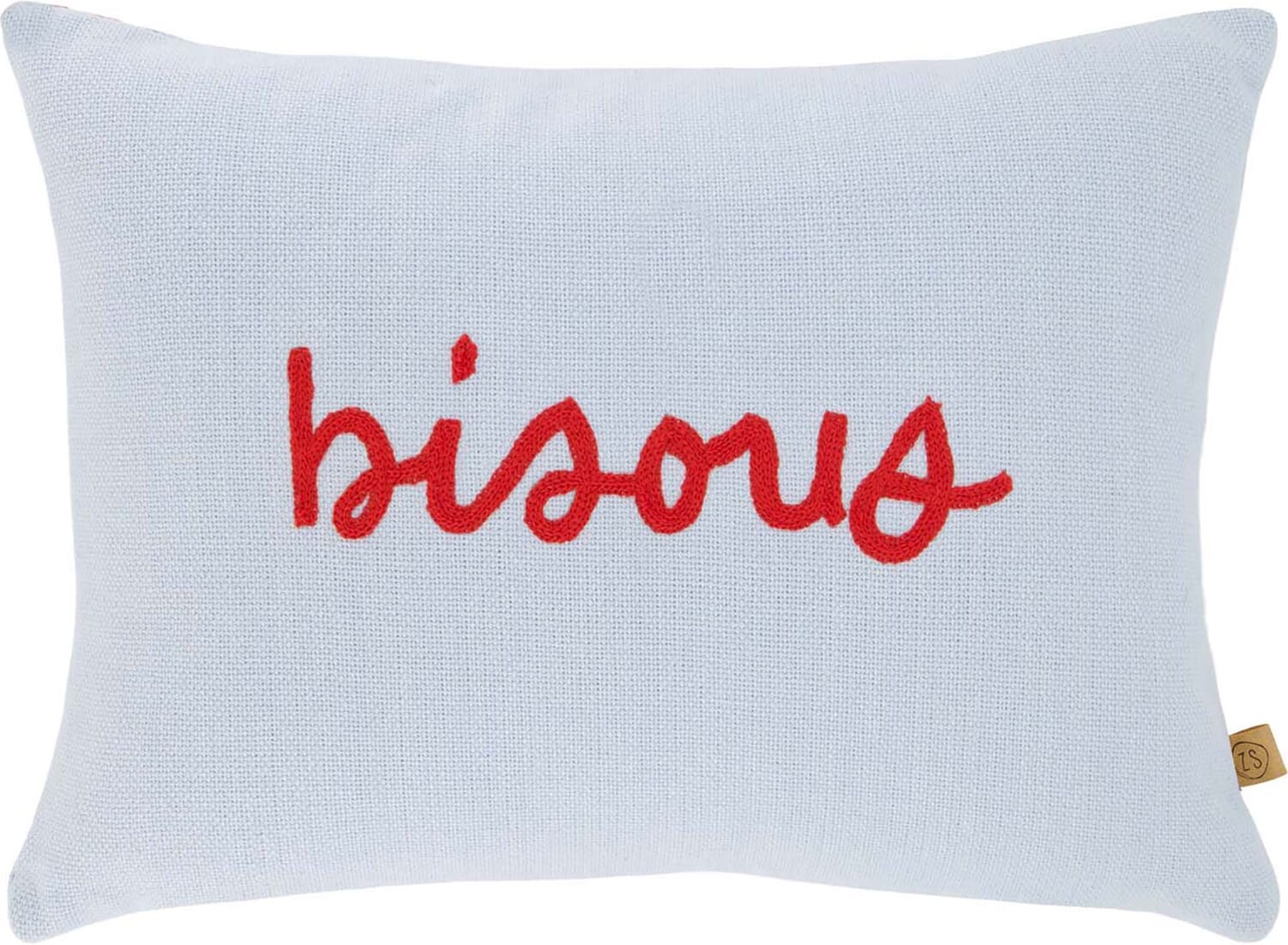 Zusss Kussen bisous 25x35cm blauw/rood Blauw