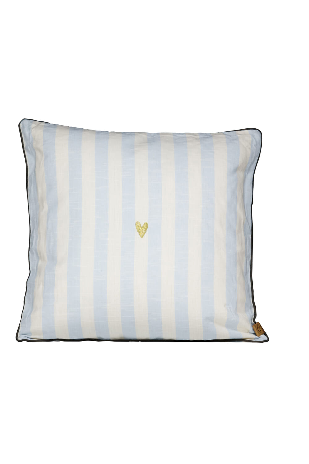 Zusss Kussen Hartje streep 45x45cm zand/blauw Blauw