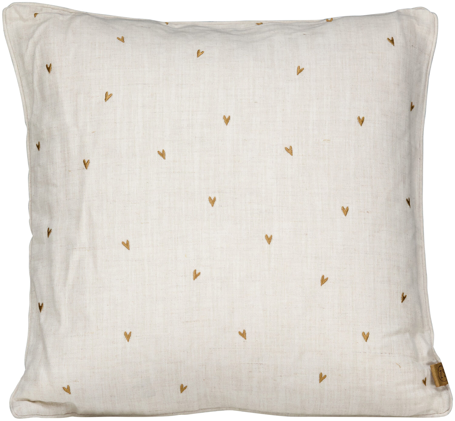 Zusss kussen hartjes 45x45cm peper en zout/camel Bruin