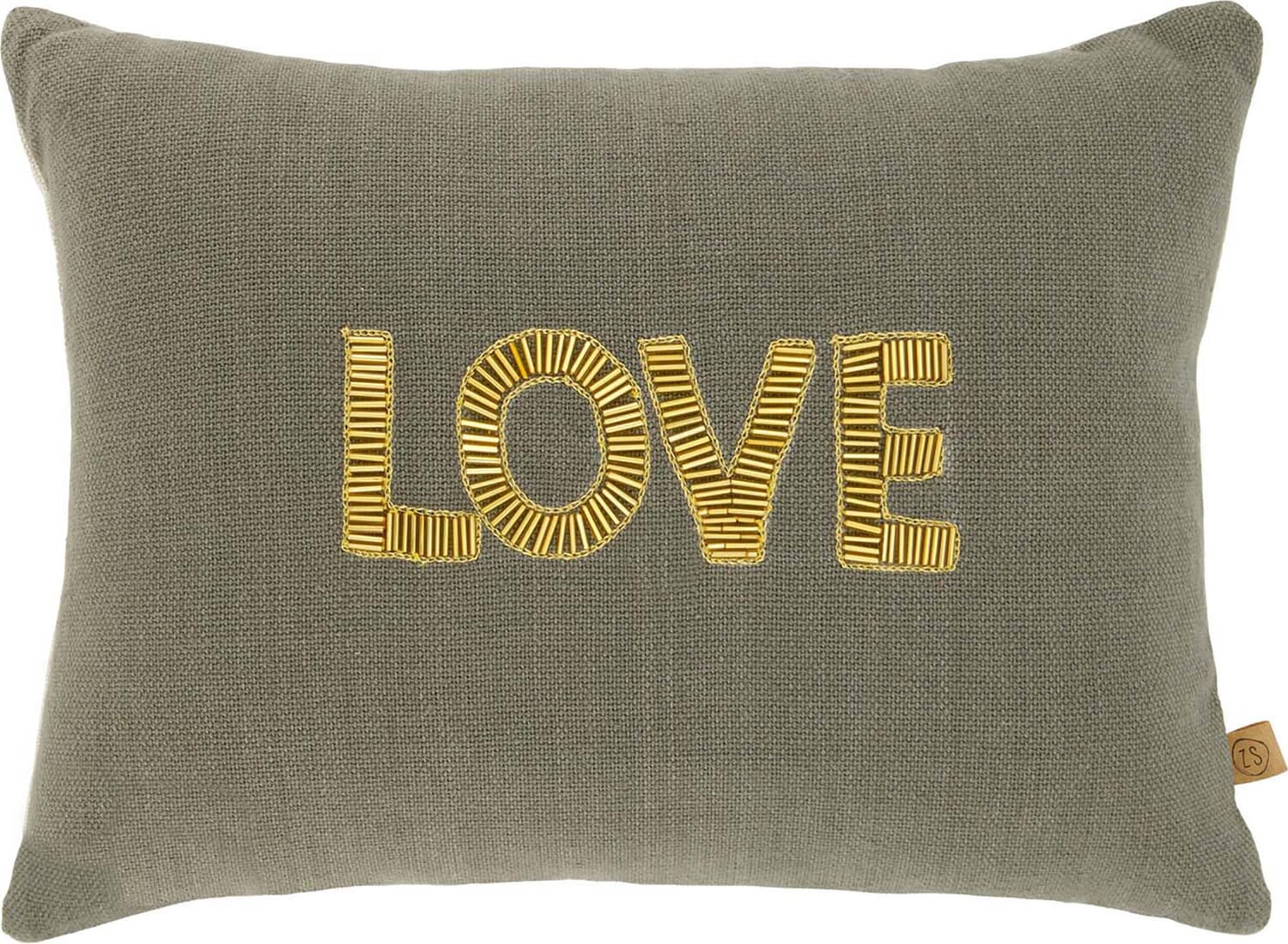Zusss kussen love 25x35cm antracietgrijs/goud Grijs