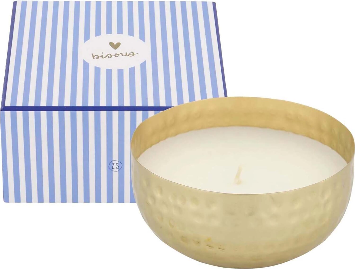 Zusss geurkaars metaal goud in geschenkdoos bisous blauw Blauw
