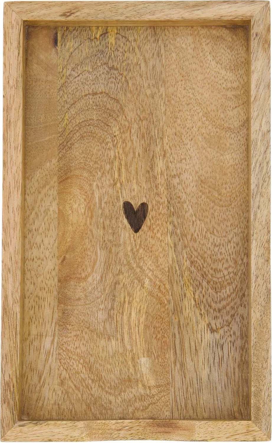 Zusss servethouder hartje 11x20cm naturel Bruin
