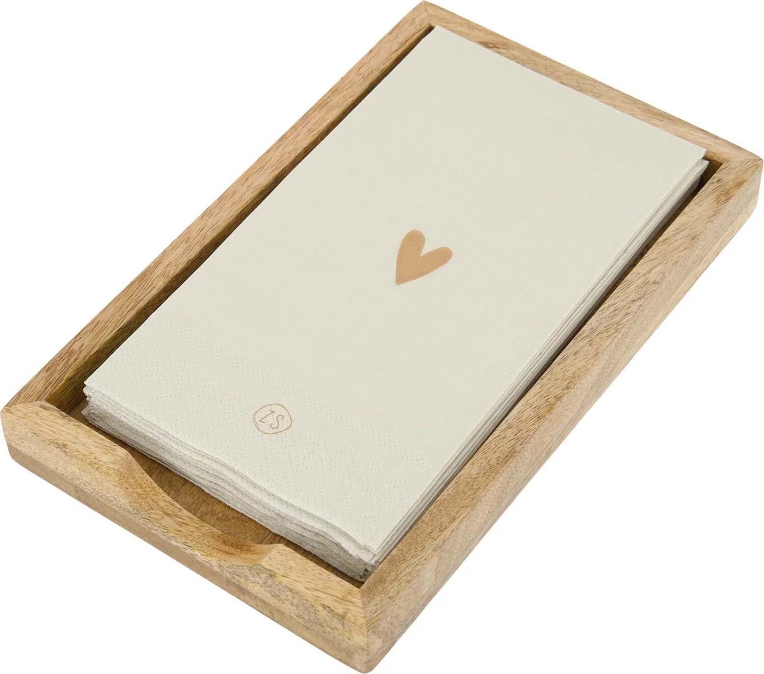 Zusss servethouder hartje 11x20cm naturel Bruin