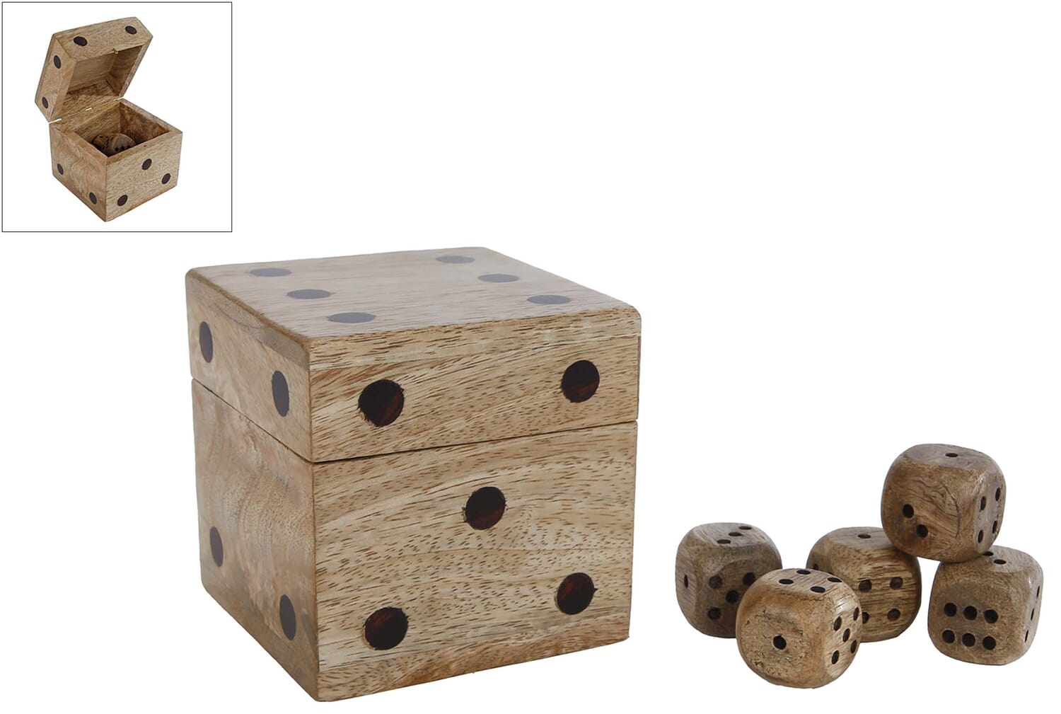 Bomont Collection Dobbelsteen 'Dice' met 5 dobbelstenen Bruin