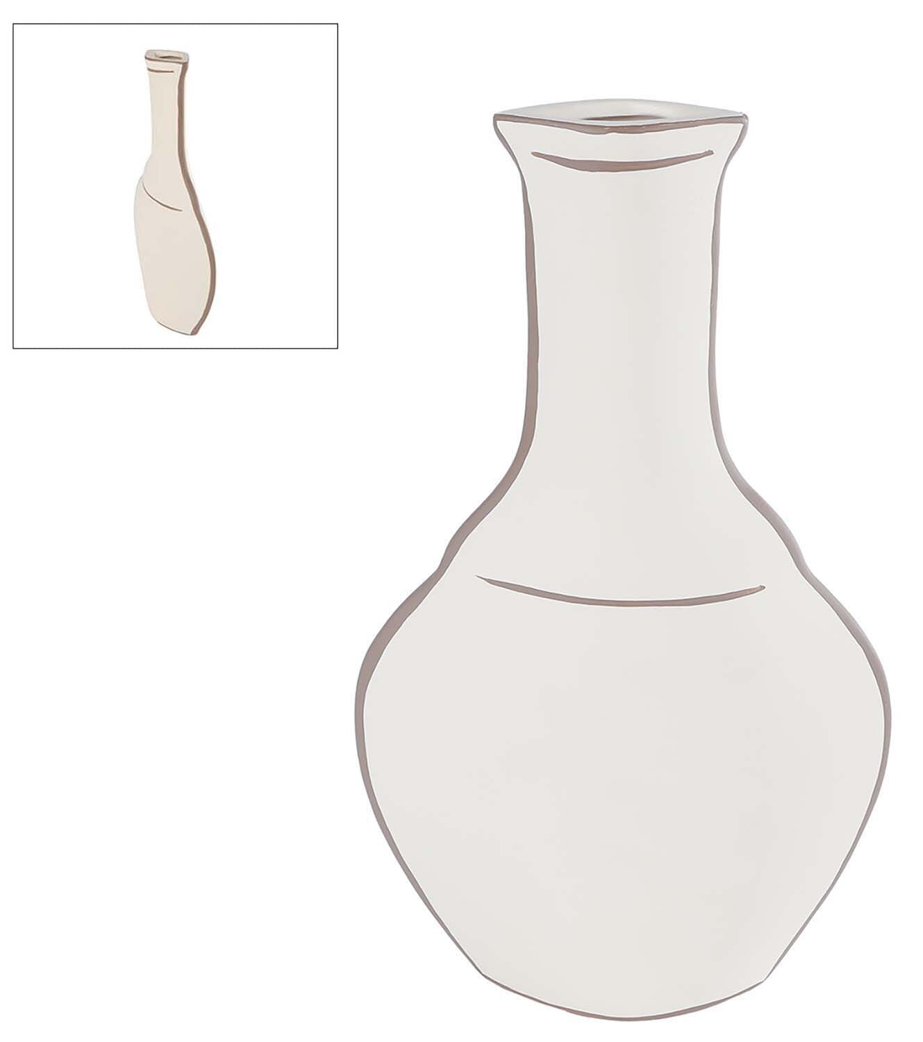 Bomont Collection Vaas "Robyn" plat 18 x 6 x 31 cm Wit