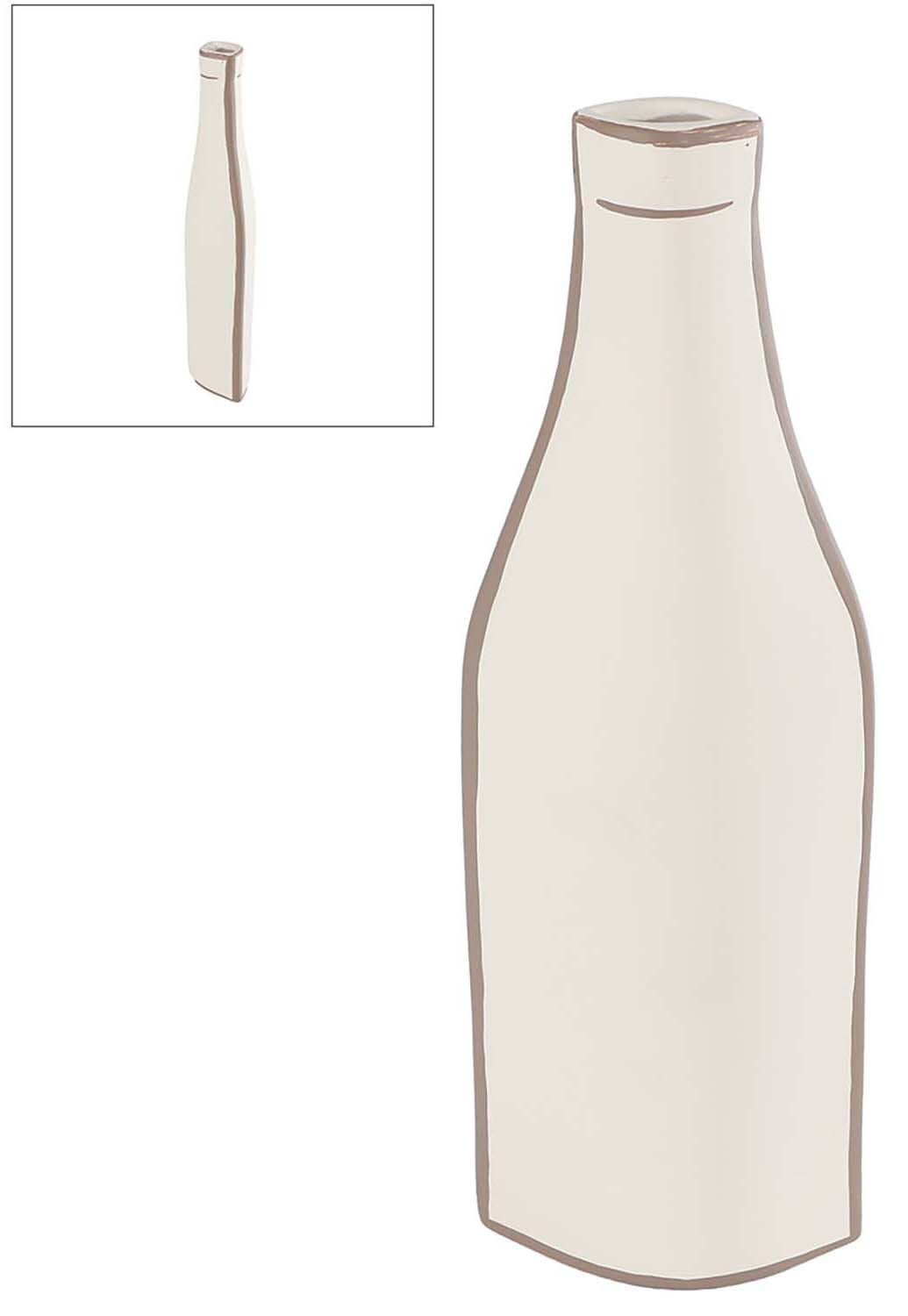 Bomont Collection Fles "Megan" plat 9 x 5,5 x 26 cm Wit