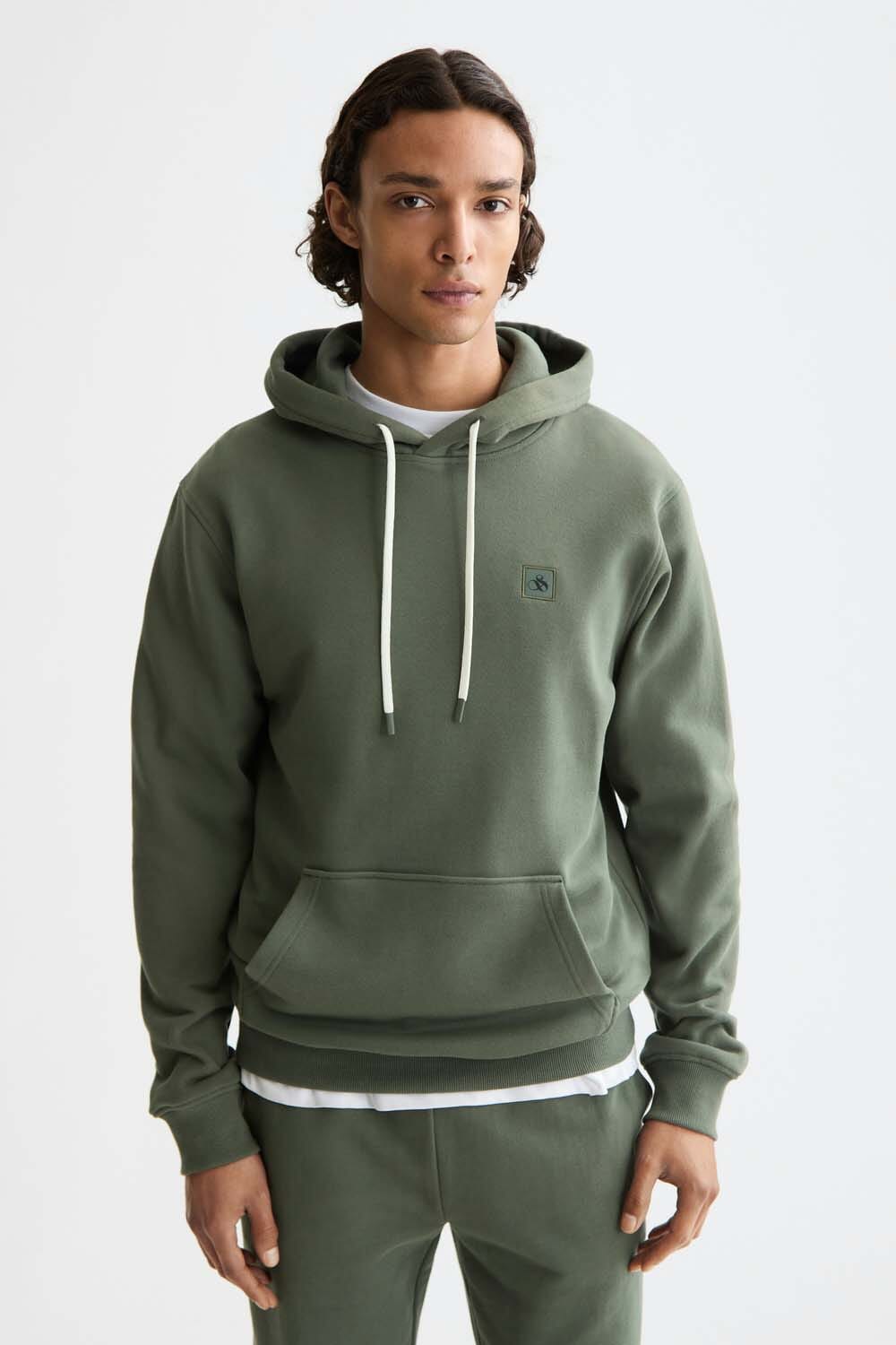 Scotch & Soda Hoodie Core Logo Badge Groen