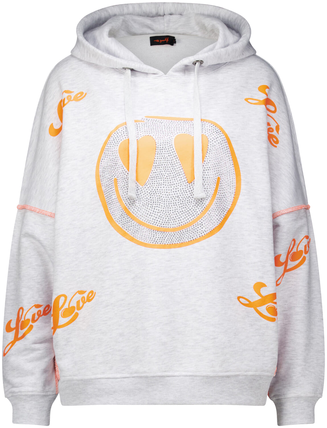 Miss Goodlife Hoodie Heartface Grijs