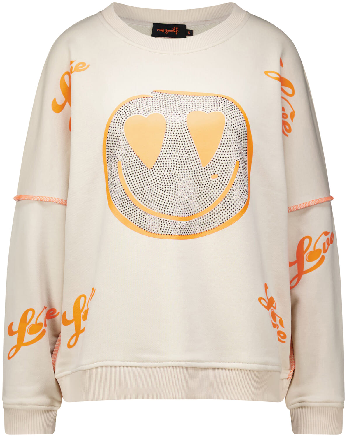 Miss Goodlife Sweater Heartface Cherry Wit