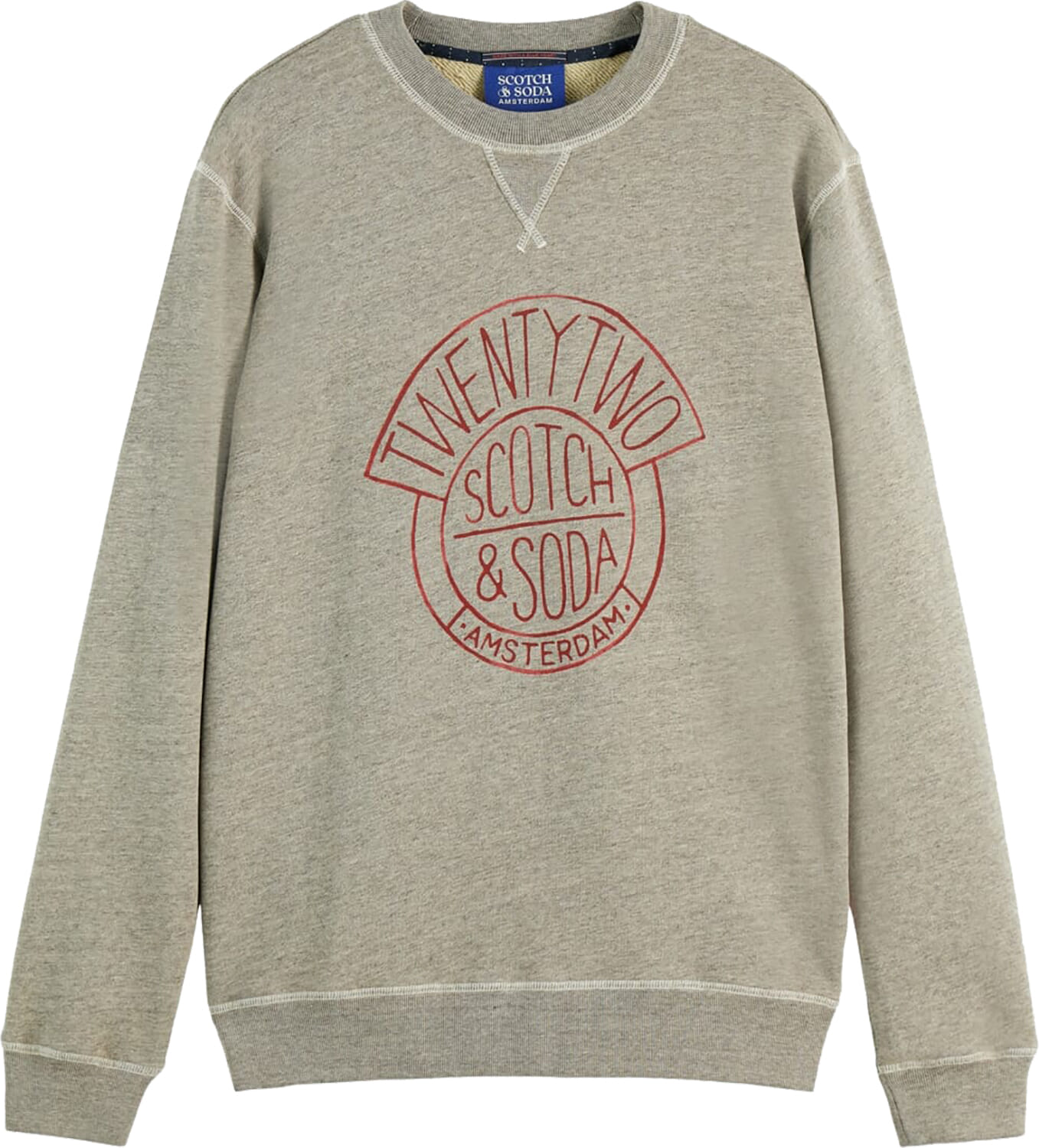 Scotch & Soda Sweater Denim Artwork Grijs