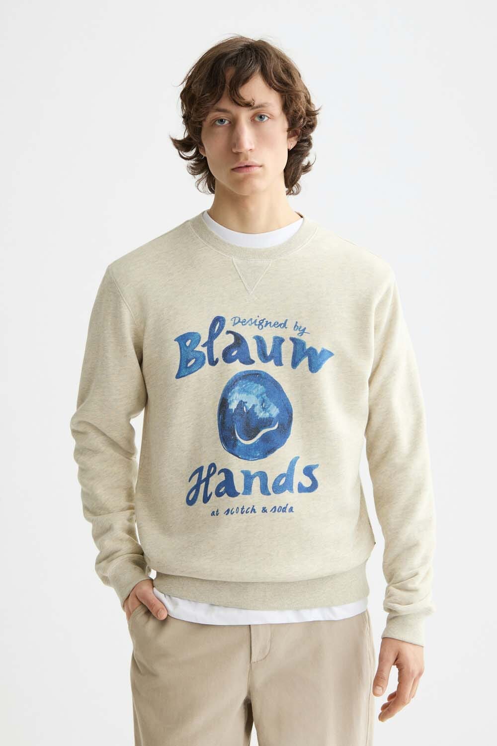 Scotch & Soda Sweater Denim Artwork Bruin