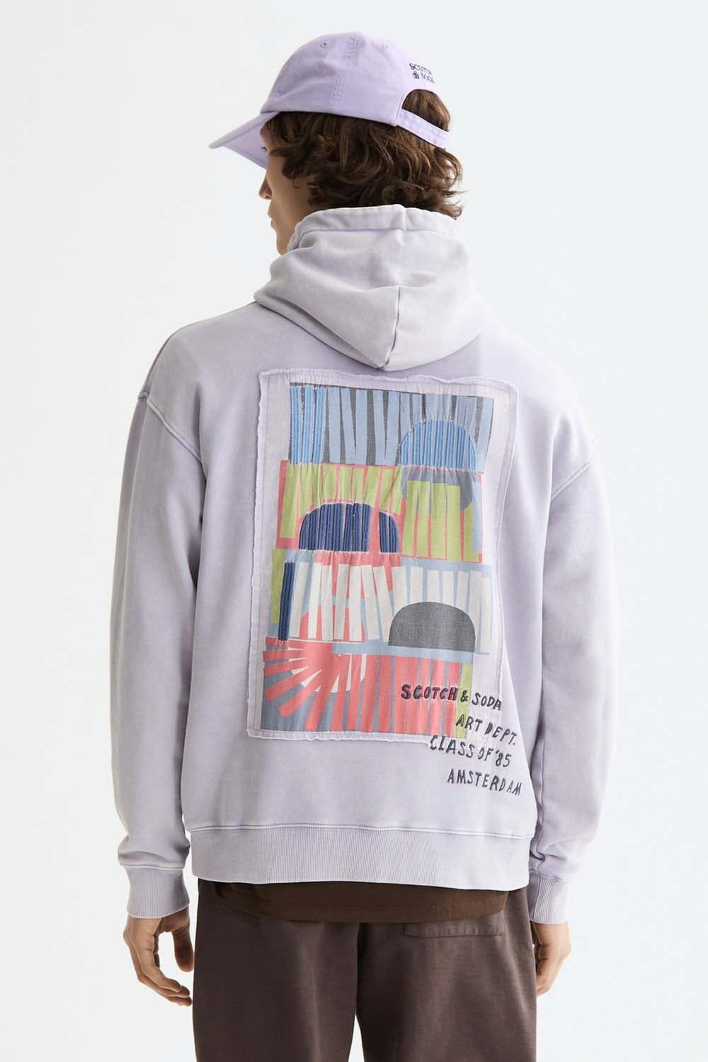 Scotch & Soda Hoodie Artwork Paars