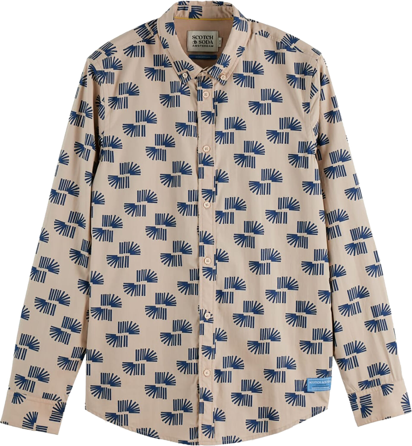 Scotch & Soda Overhemd All-over Print Beige
