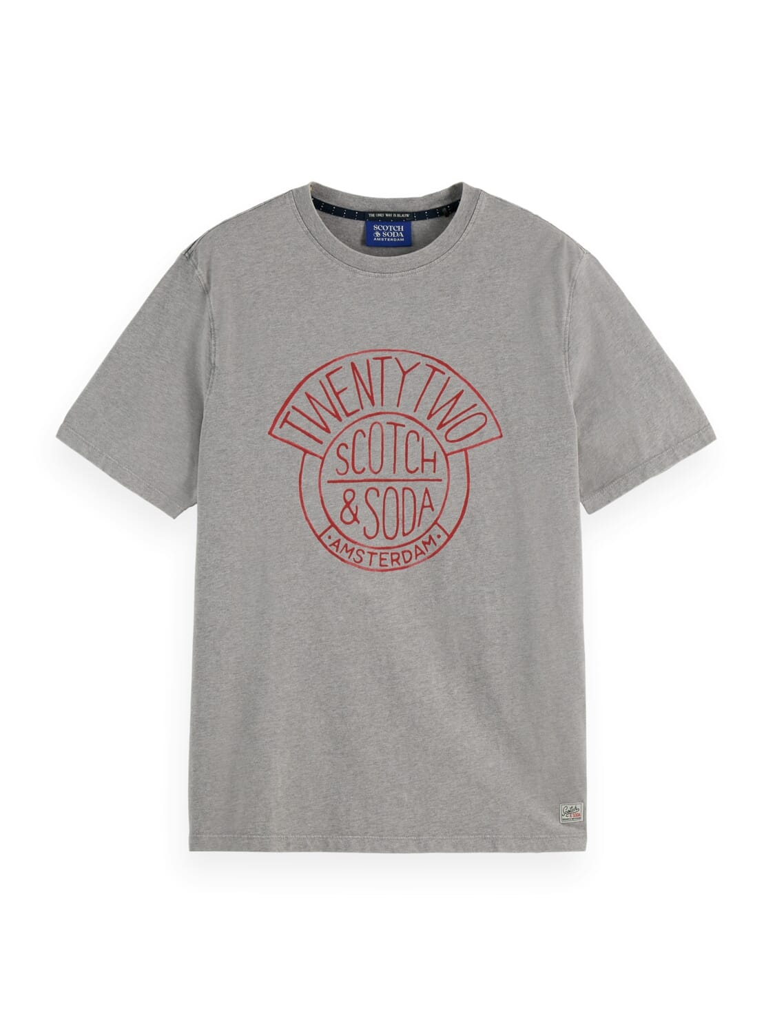 Scotch & Soda T-shirt Denim Artwork Grijs