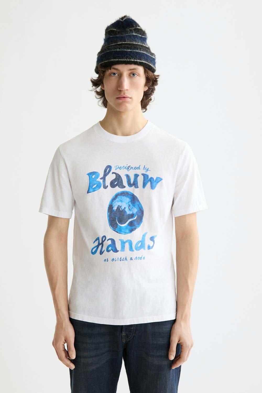 Scotch & Soda T-shirt Denim Artwork Wit