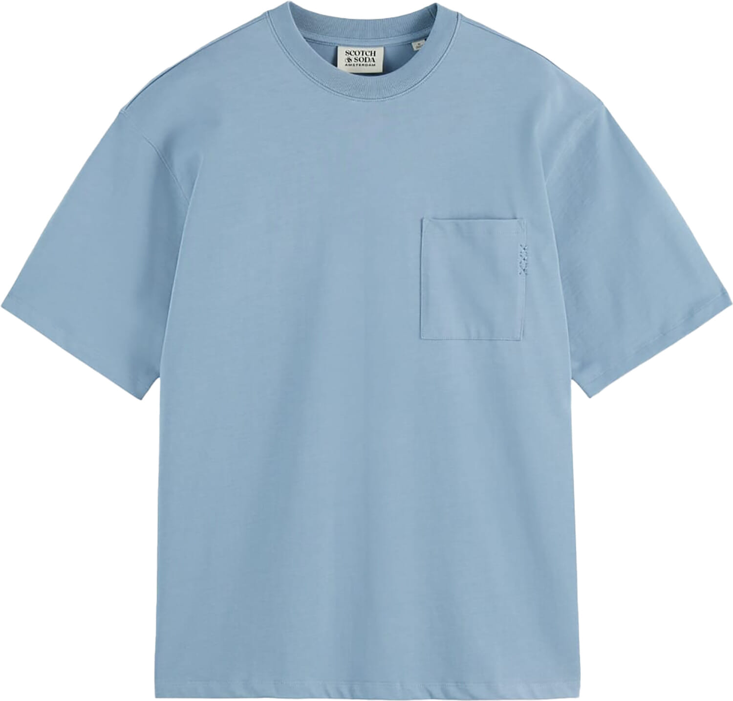 Scotch & Soda T-shirt 3 Crosses Blauw