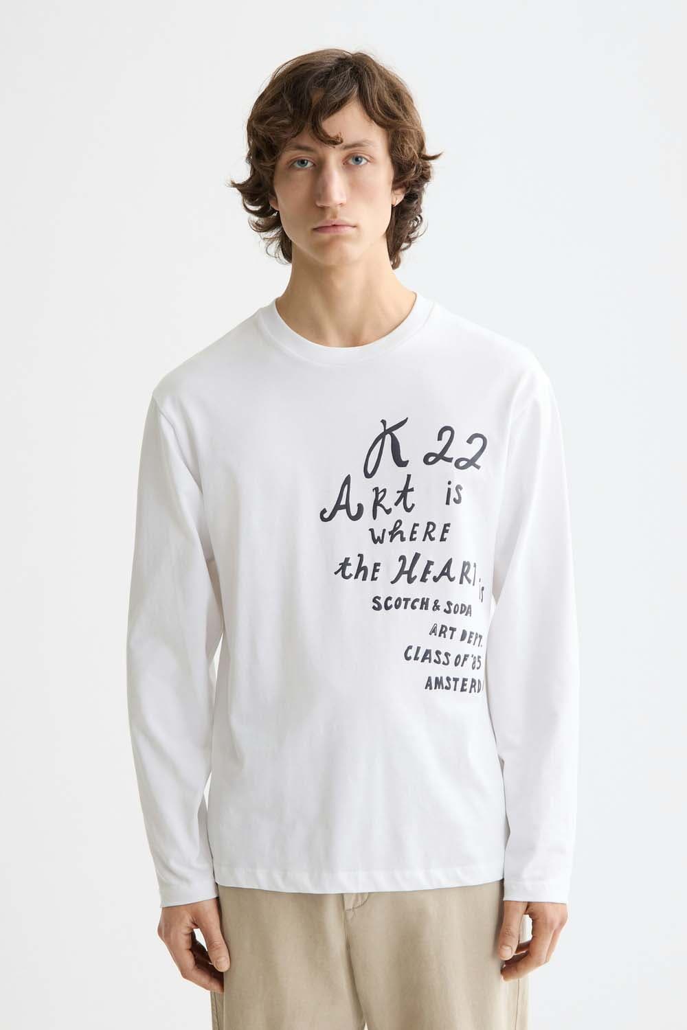 Scotch & Soda Longsleeve Artwork Wit