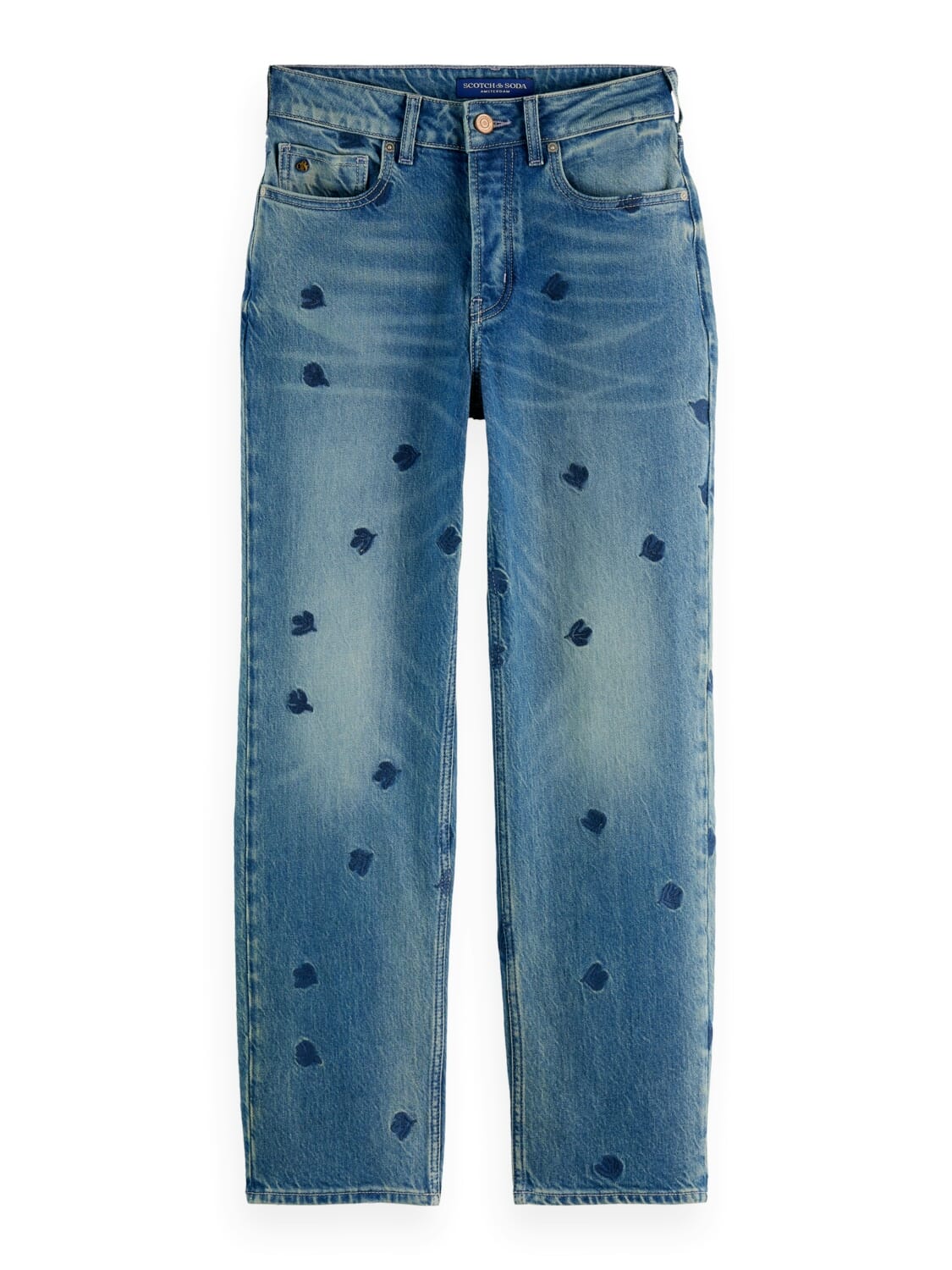 Scotch & Soda Jeans Sky Falling Leav Blauw