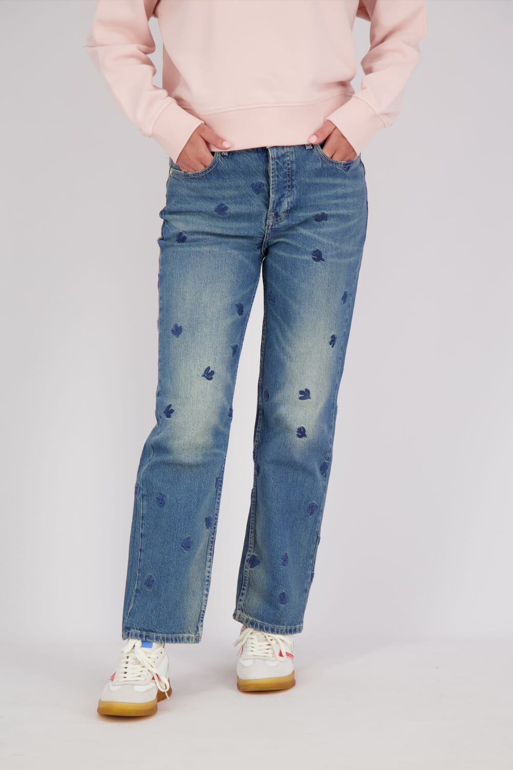 Scotch & Soda Jeans Sky Falling Leav Blauw