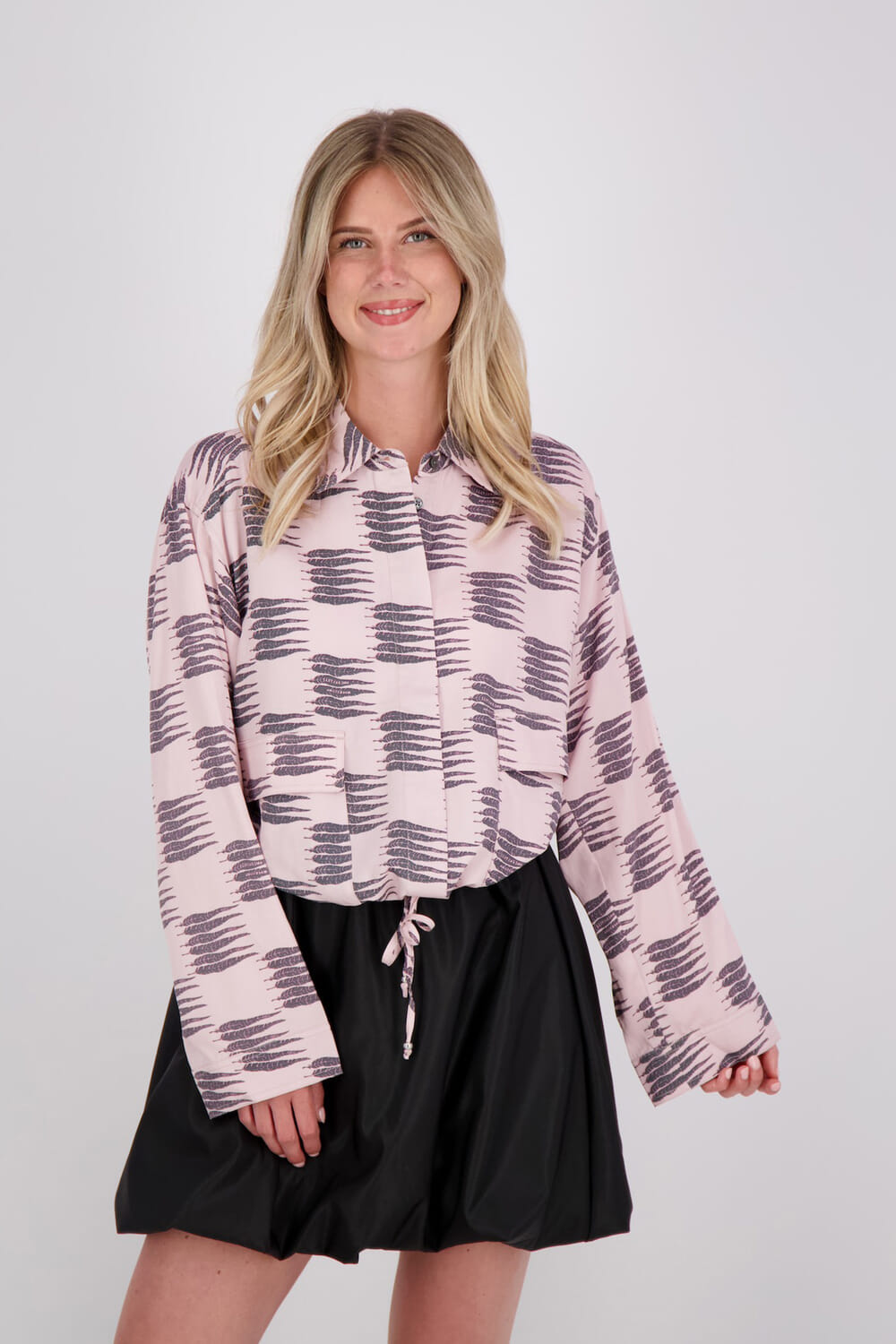 Scotch & Soda Overshirt Printed Utility Roze