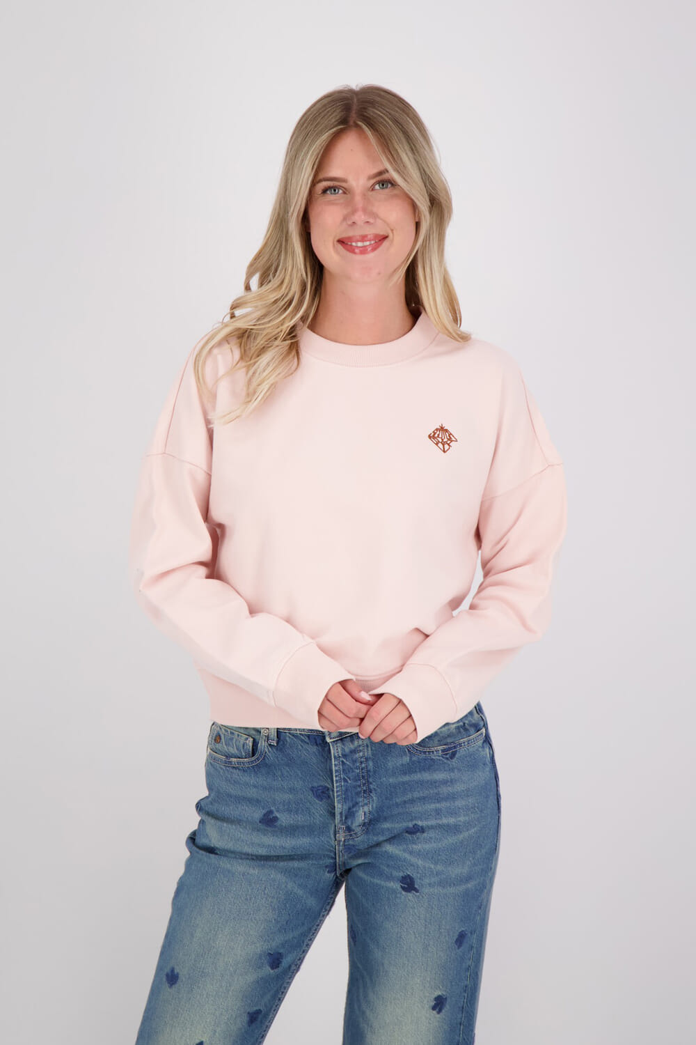 Scotch & Soda Sweater Embroidered Logo Roze
