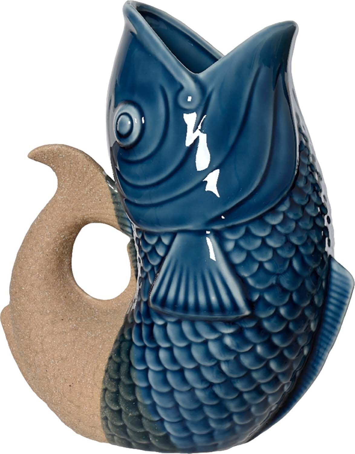 Bomont Collection Vaas porselein vis blauw L25W13.8x29.2cm Blauw