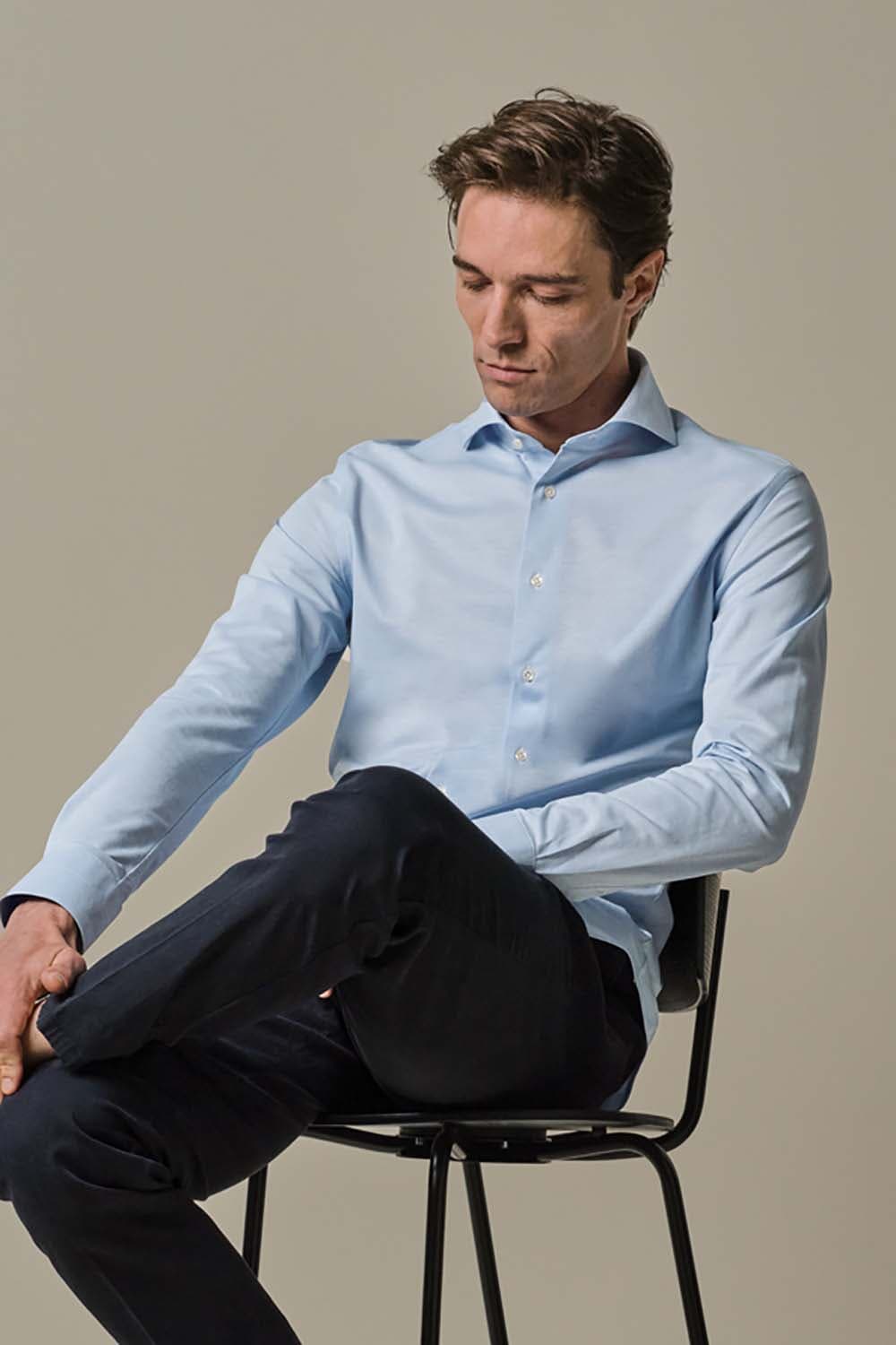 Profuomo Overhemd X-Cutaway Blauw